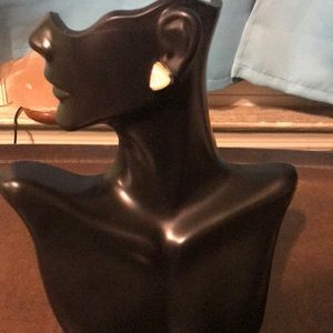 White druzy triangle studs